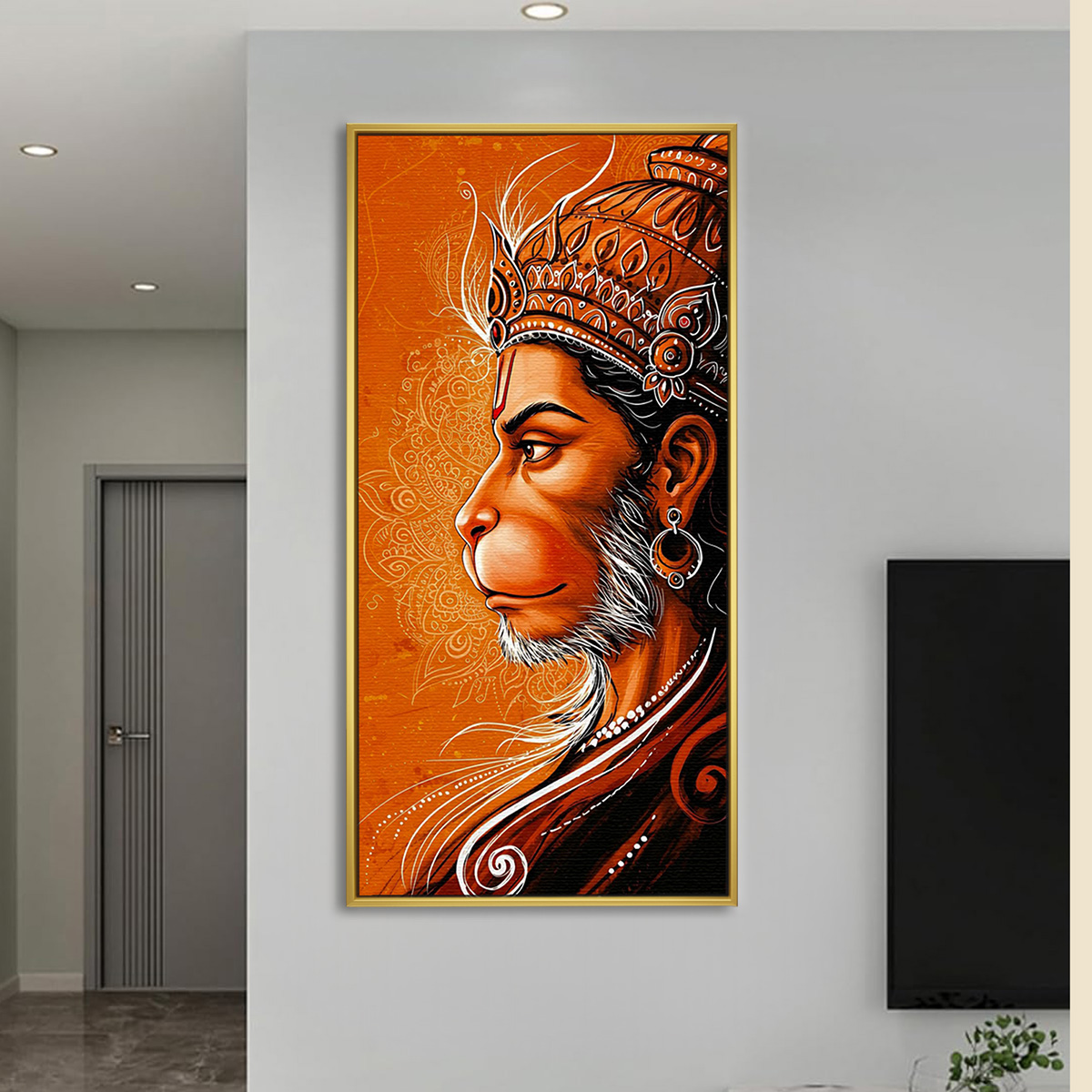 Ethnic Hanuman Side Glance Wall Art