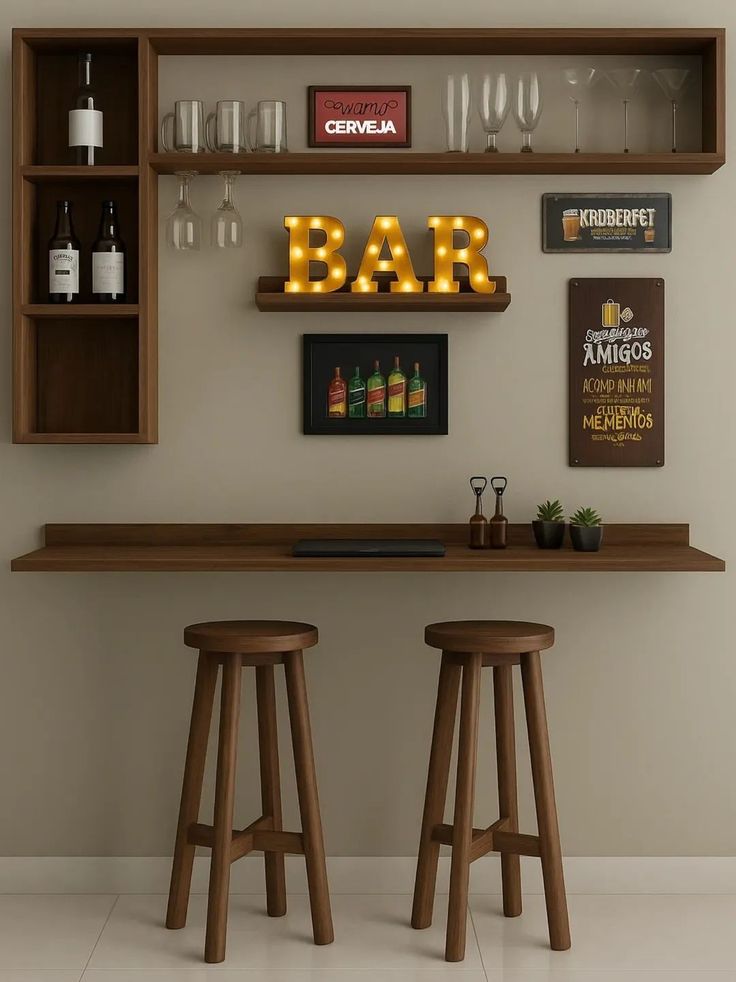 Minimalistic Home Bar Design