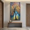 Colourful Impasto Tree Crystal Glass Painting