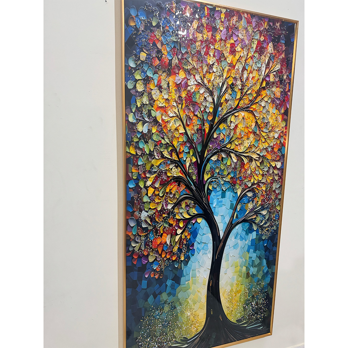 Colourful Impasto Tree Crystal Glass Painting - Image 5