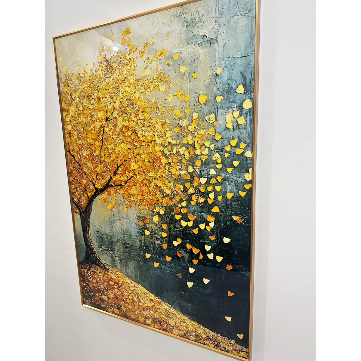 Golden Fortune Crystal Glass Tree Painting - Image 4