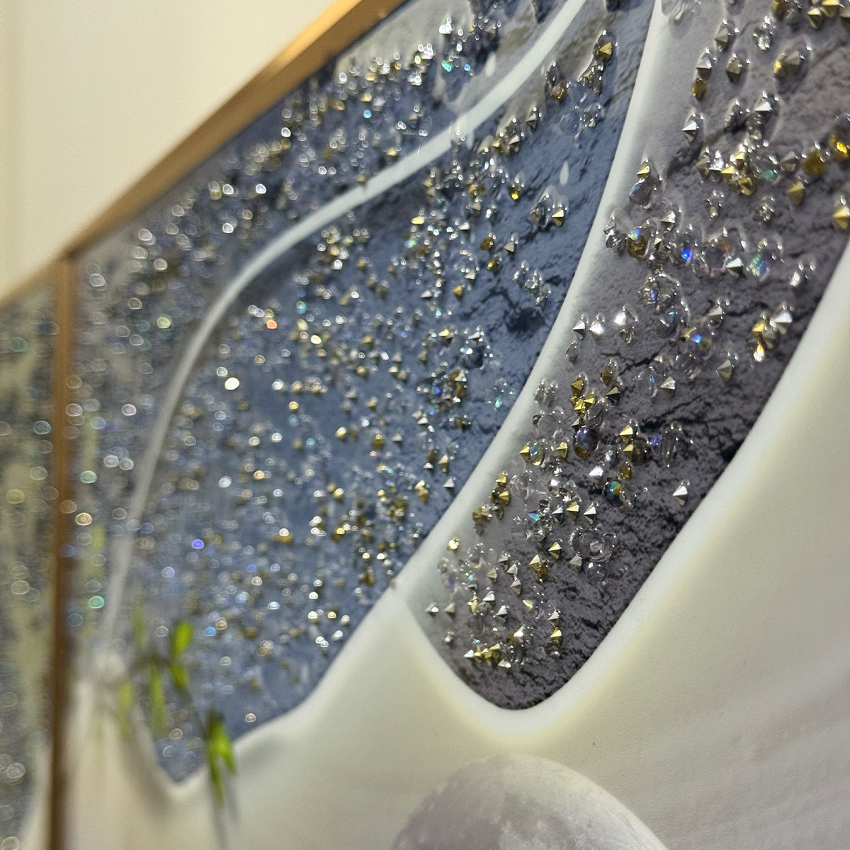 Abstract Textured Koi Fish and Moon Crystal Painting - Set of 3 - Image 8