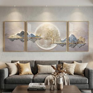 Modern Luxury Landscape Crystal Painting - Set of 3