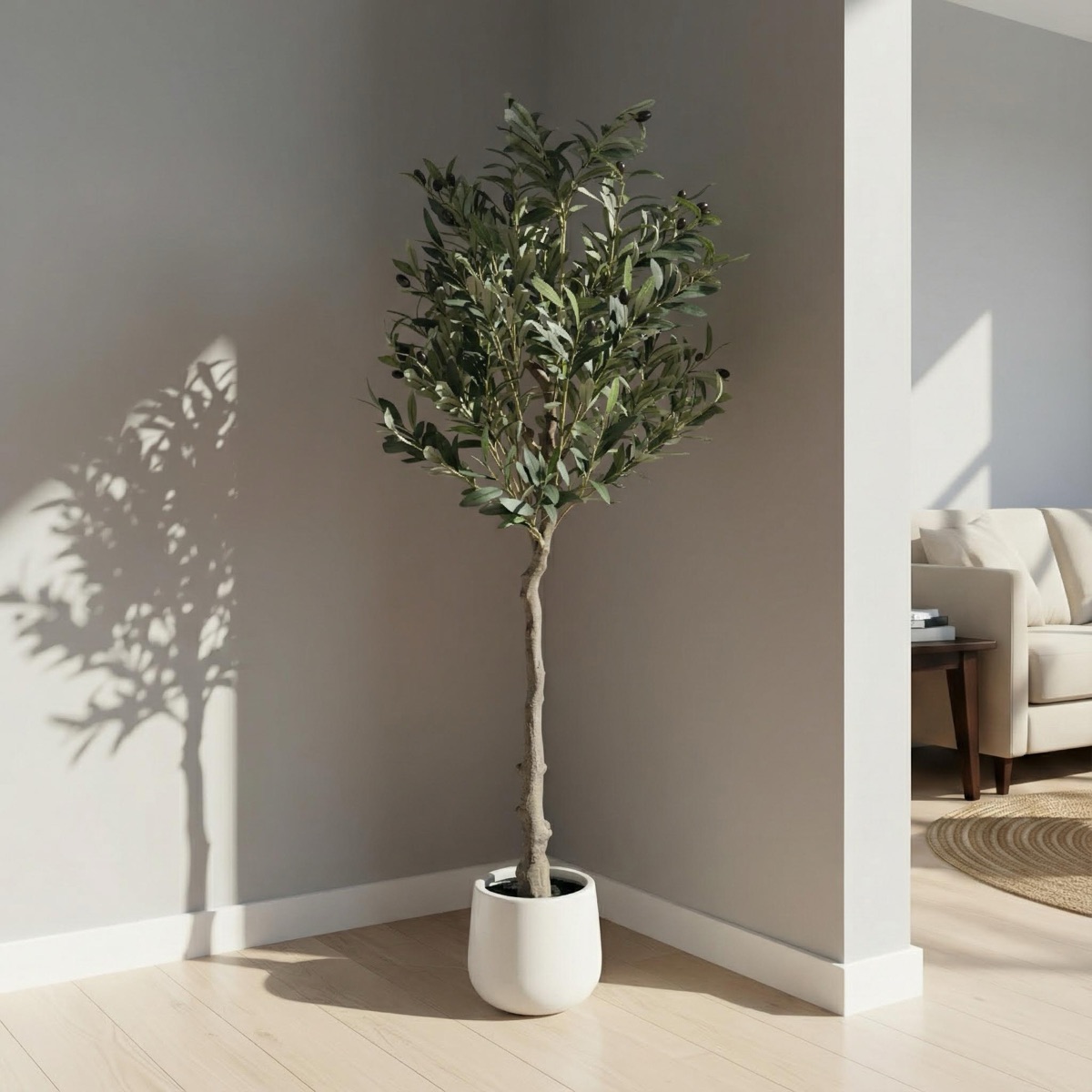 Tall Artificial Olive Tree Plant - Image 2