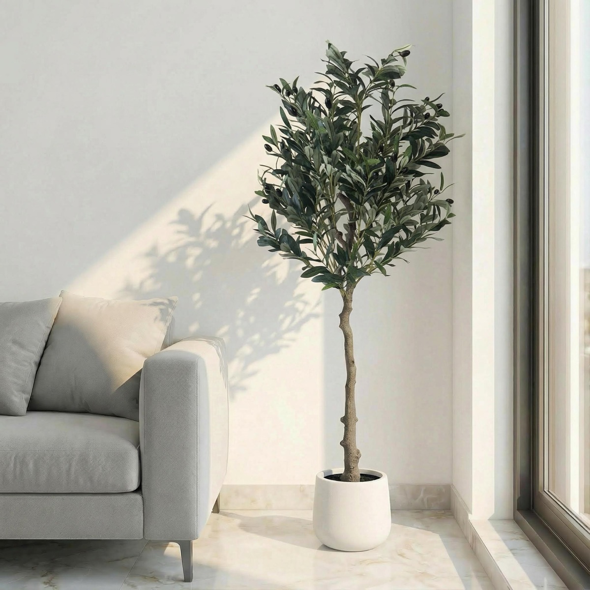 Tall Artificial Olive Tree Plant - Image 3