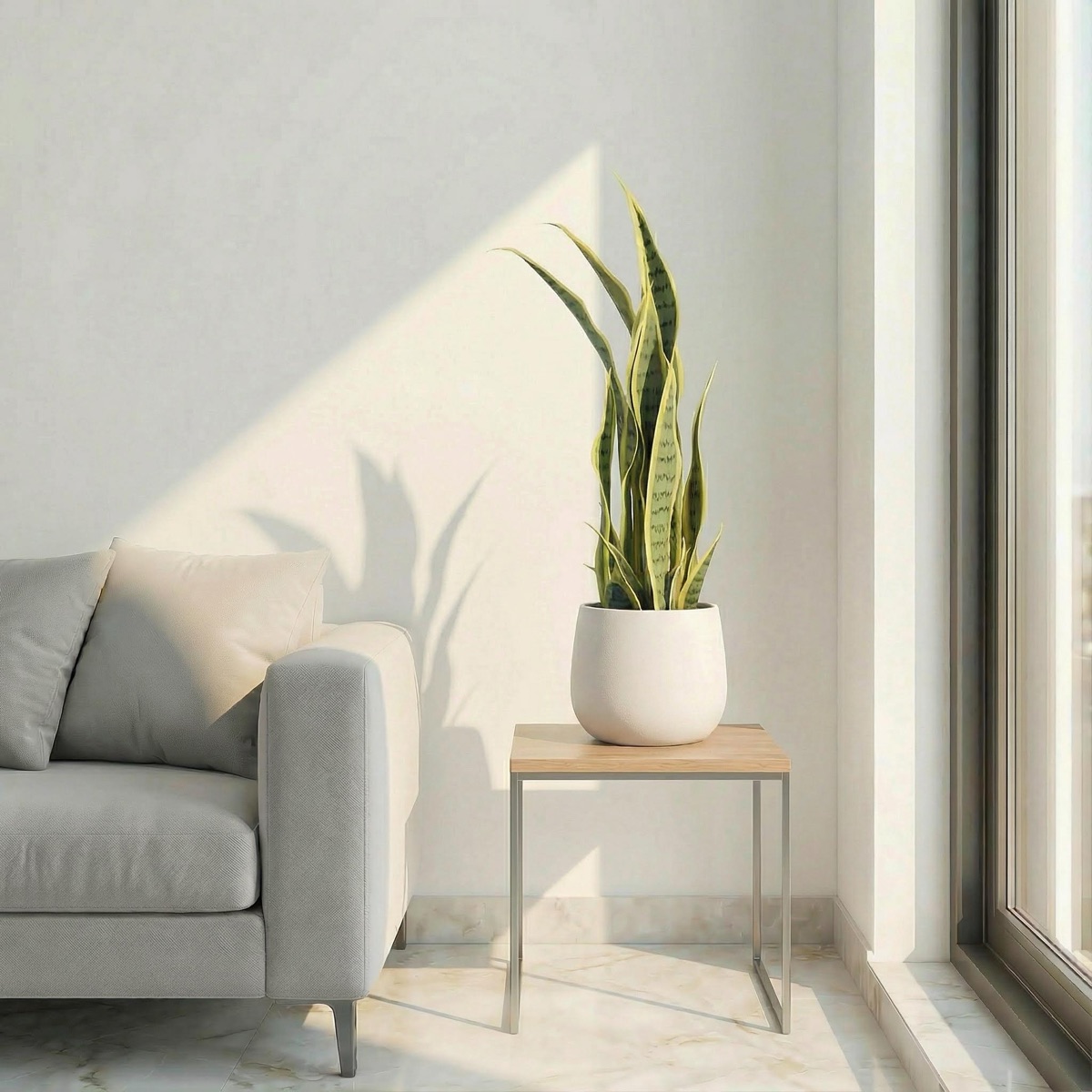 Artificial Variegated Sansevieria Plant - Image 2