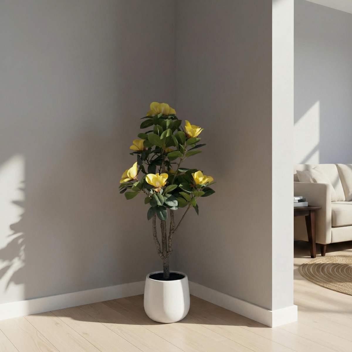 Artificial Yellow Magnolia Tree Plant - Image 2