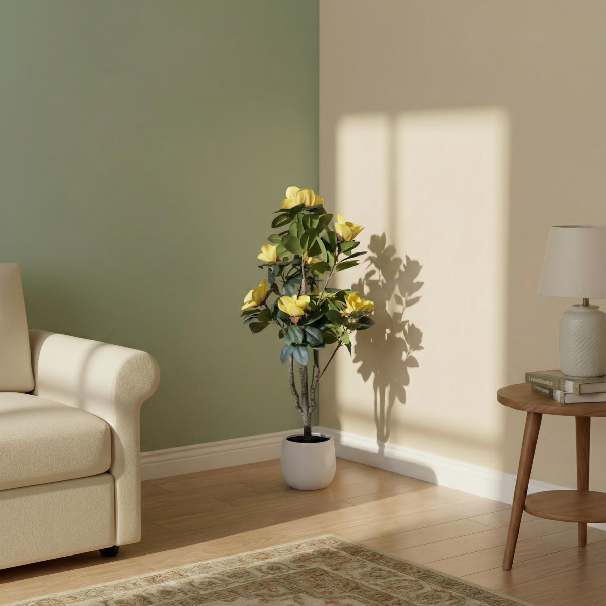 Artificial Yellow Magnolia Tree Plant - Image 3