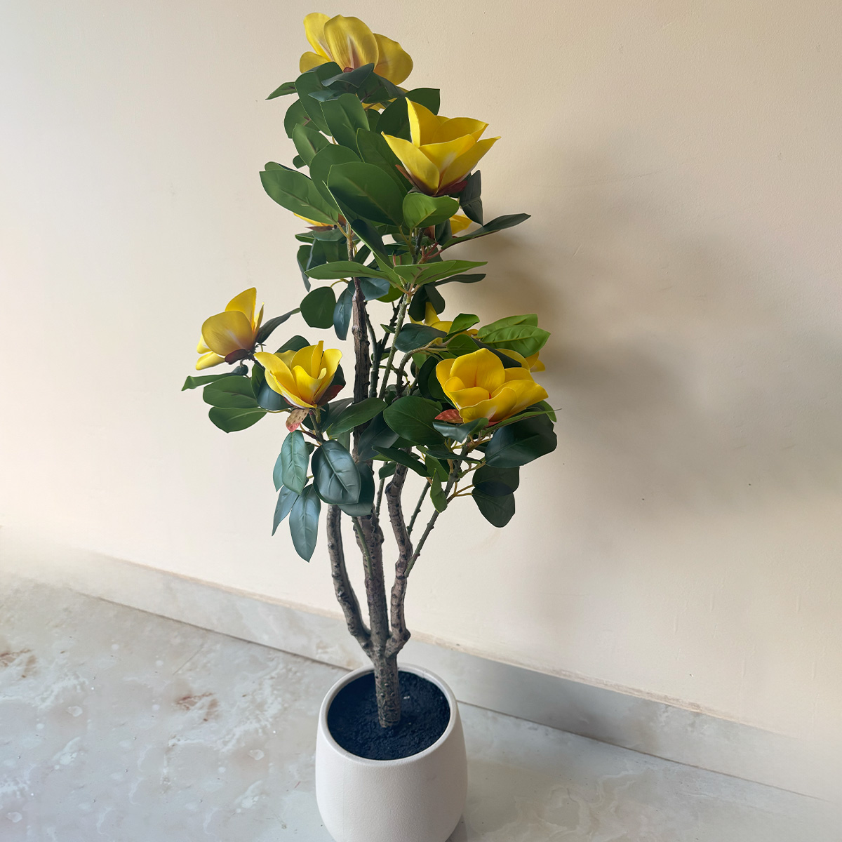 Artificial Yellow Magnolia Tree Plant - Image 6