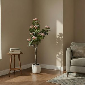 Artificial Pink Magnolia Tree Plant