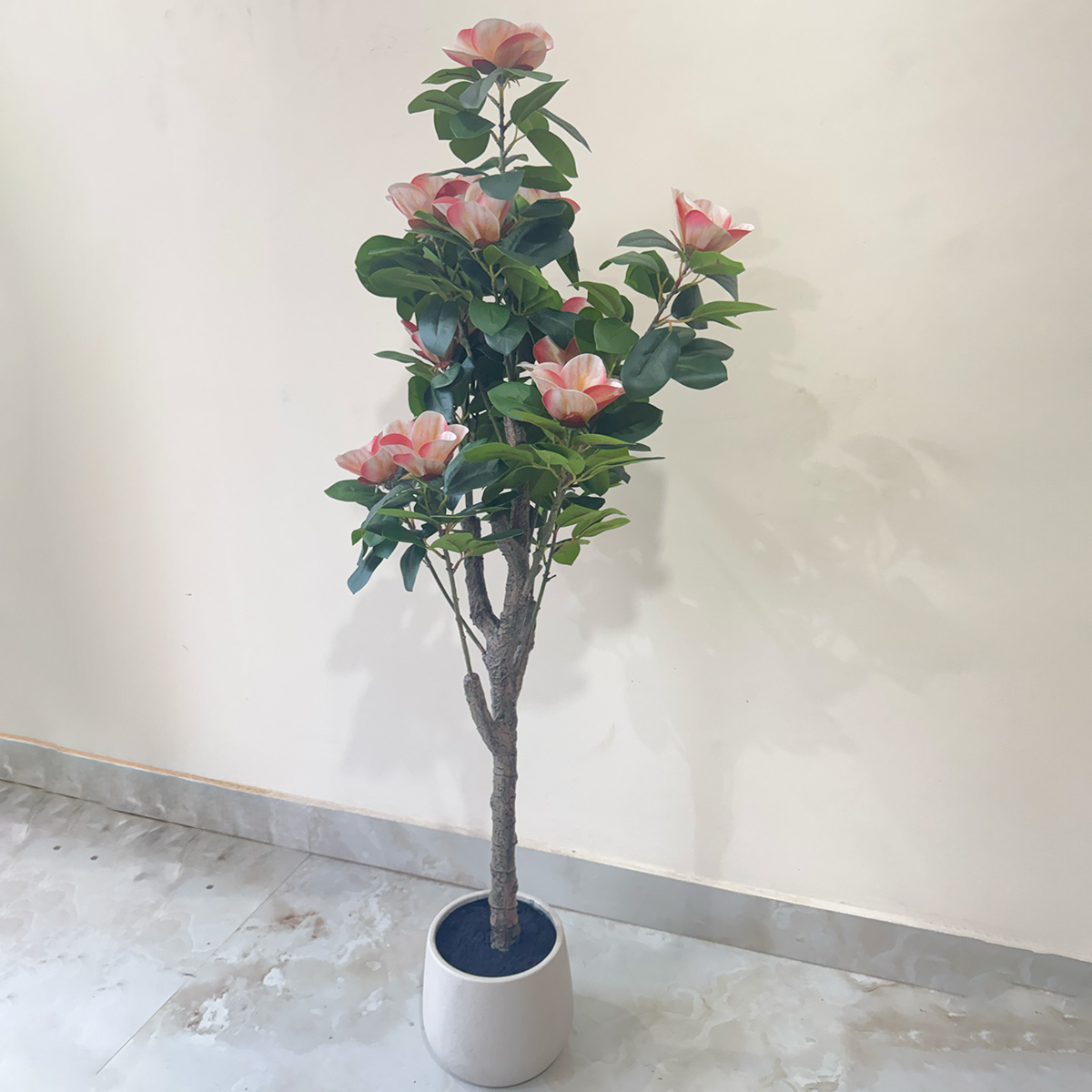 Artificial Pink Magnolia Tree Plant - Image 5
