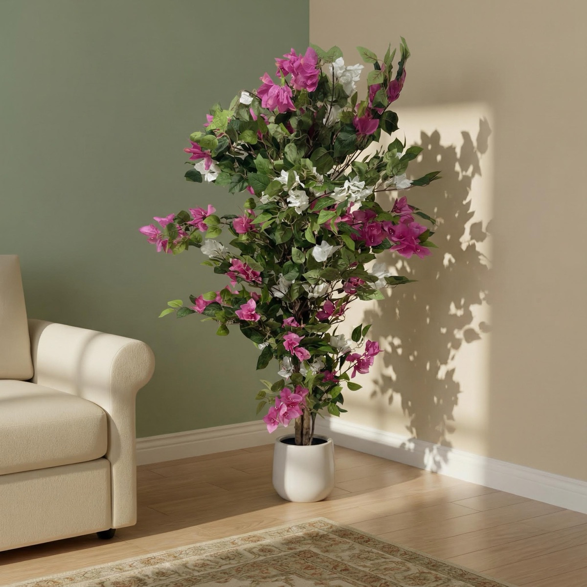 Artificial Pink White Bougainvillea Plant