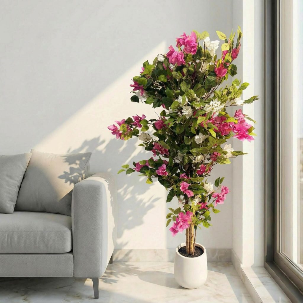 Artificial Pink White Bougainvillea Plant