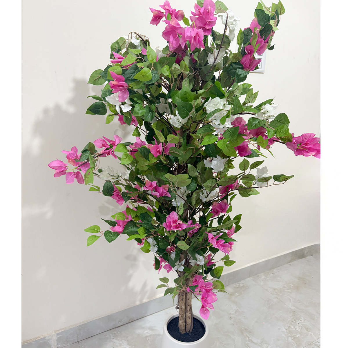 Artificial Pink White Bougainvillea Plant - Image 5