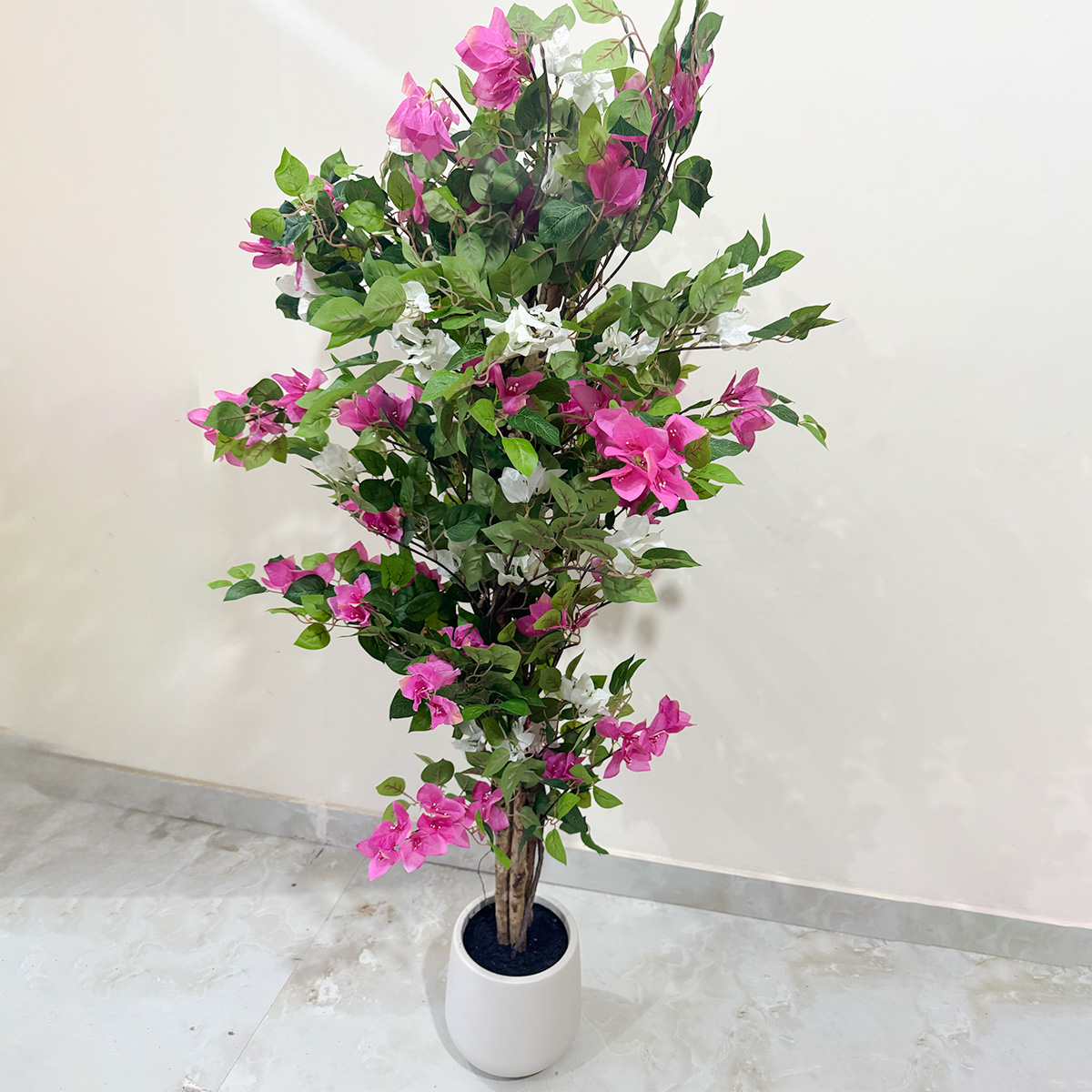 Artificial Pink White Bougainvillea Plant - Image 6