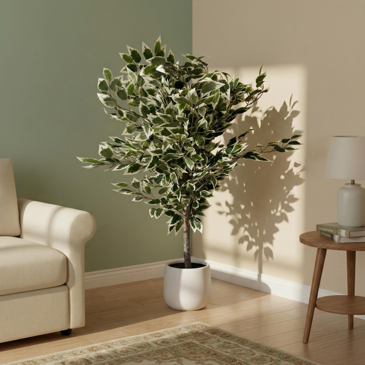 Artificial Variegated Ficus Tree Plant - Image 2