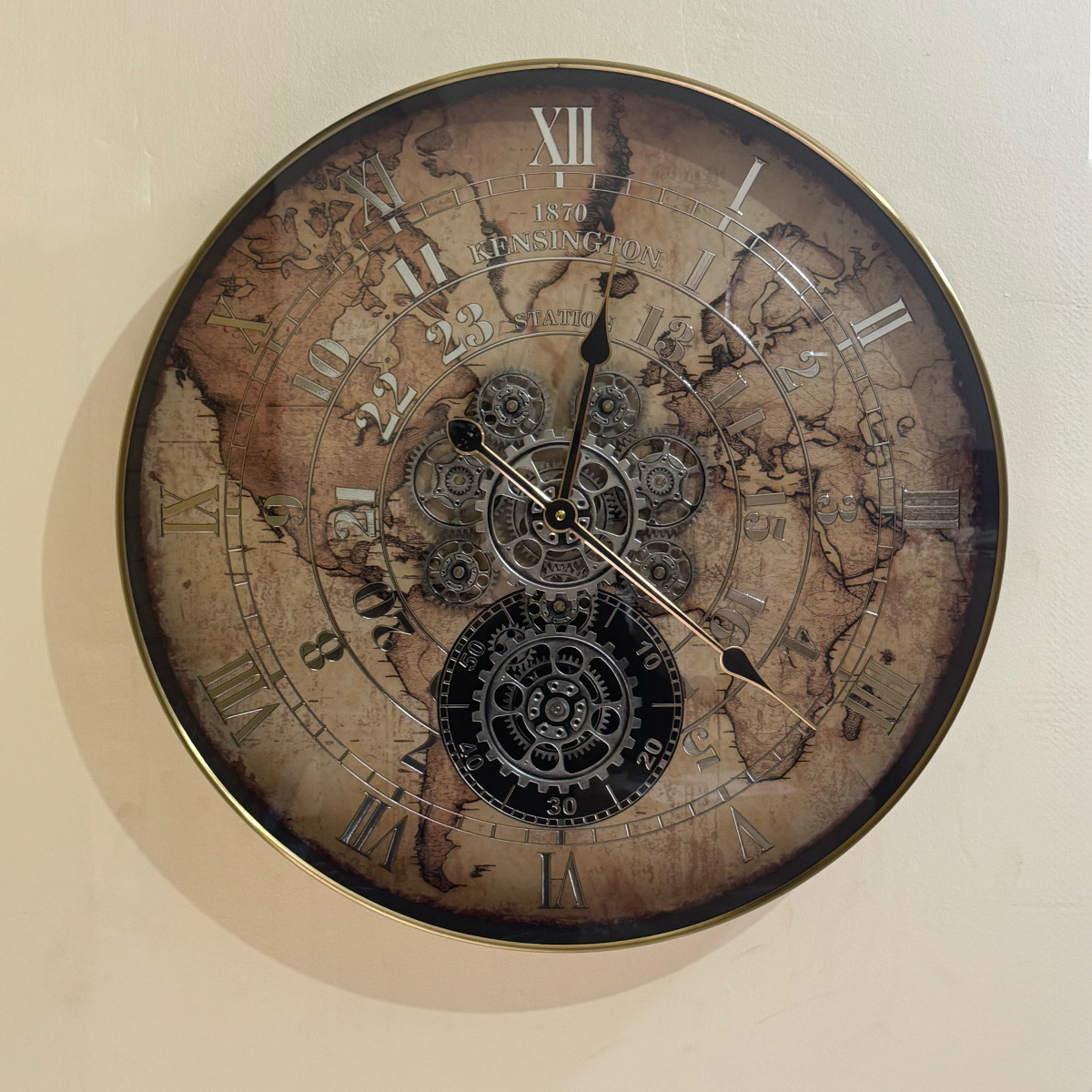 The Kensington Station Steel Body Gear Clock - Image 3