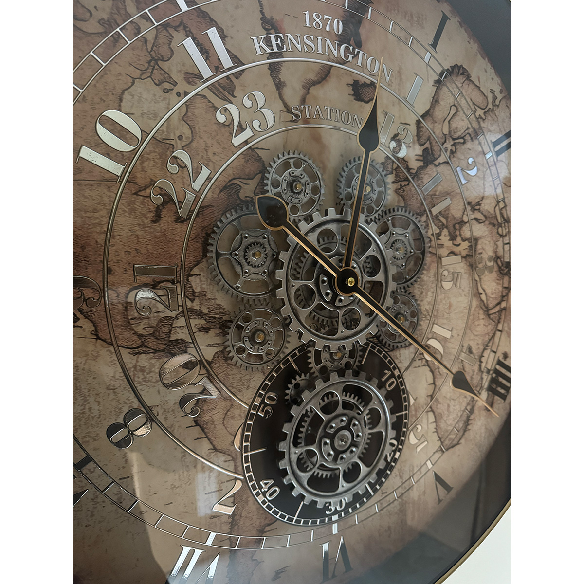 The Kensington Station Steel Body Gear Clock - Image 6