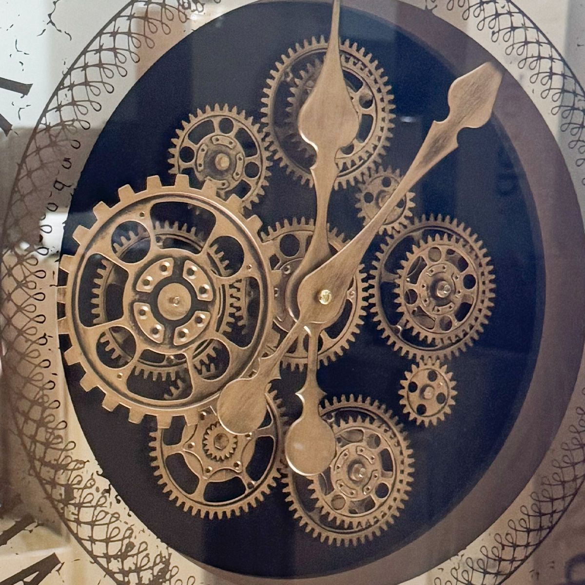 The Industrial Mirror Skeleton Clock - Wood and Steel Body - Image 6