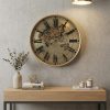 Mechanical Atlas Moving Gear Wall Clock