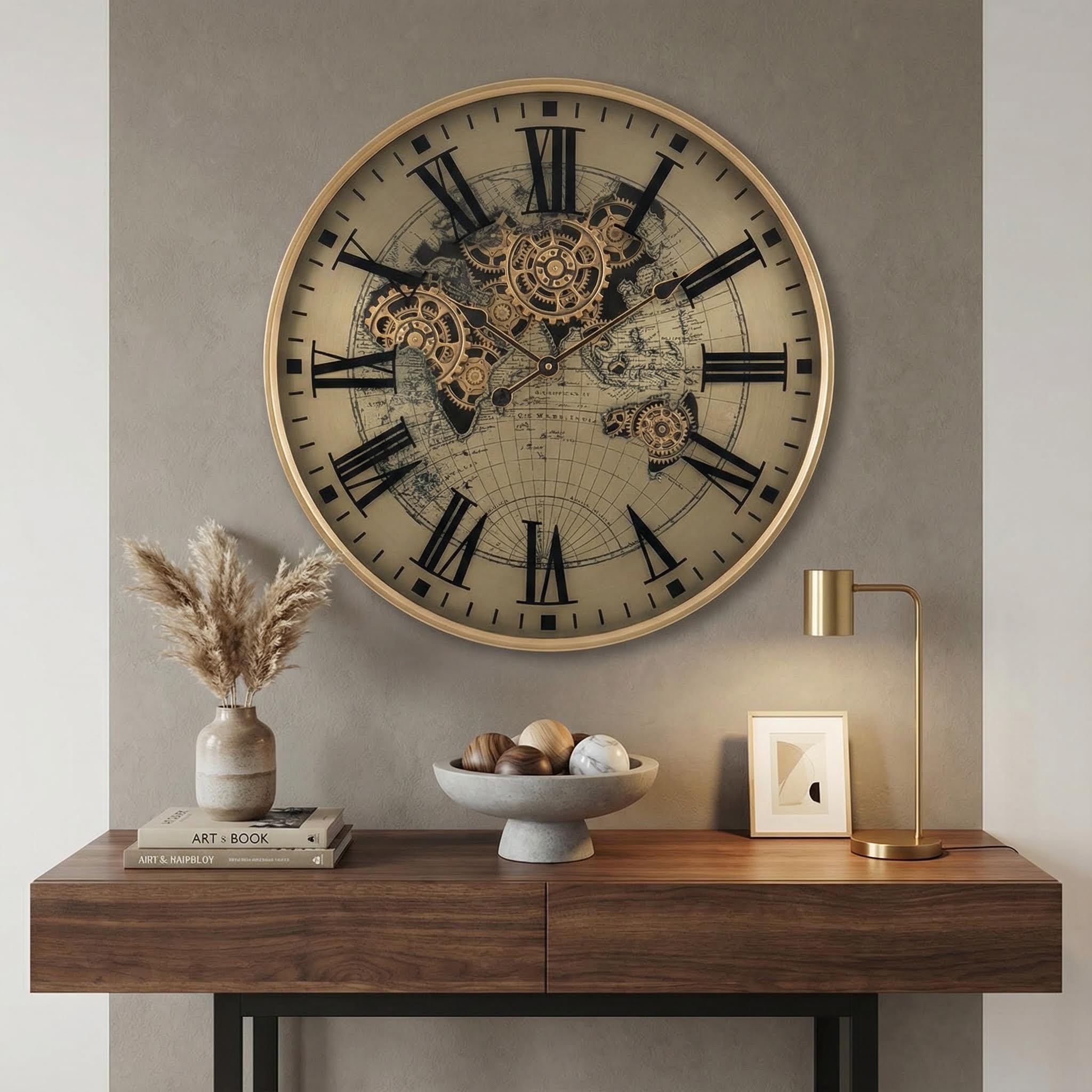 Mechanical Atlas Moving Gear Wall Clock - Image 2