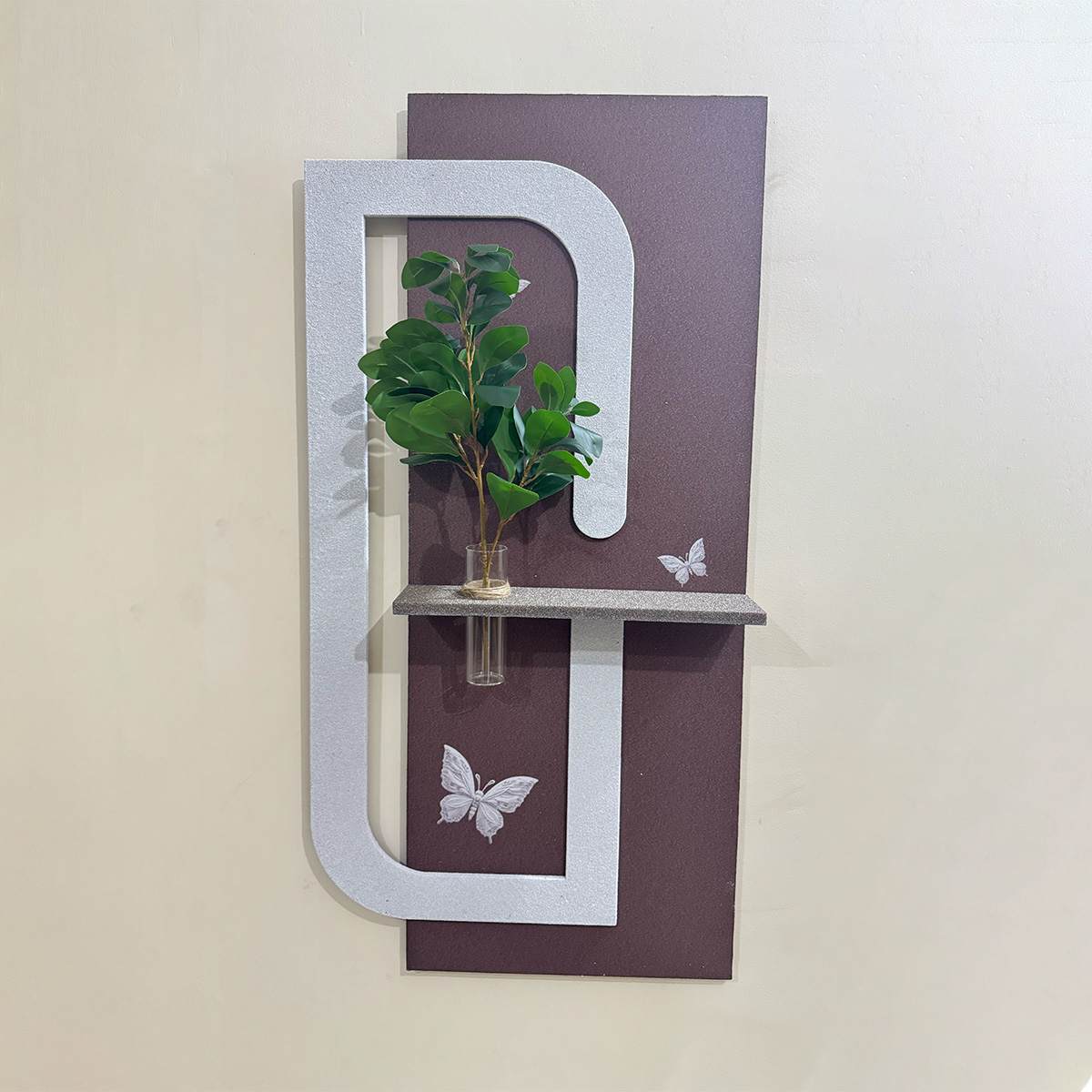 Abstract Silver & Brown Butterfly Sandstone Art - Image 3