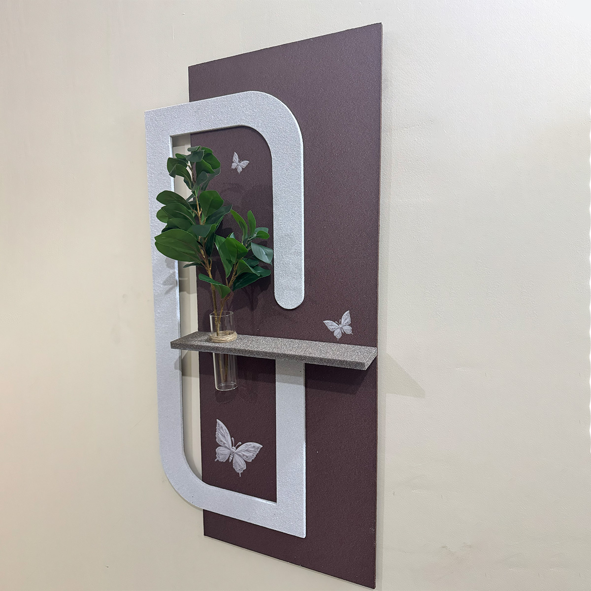 Abstract Silver & Brown Butterfly Sandstone Art - Image 4