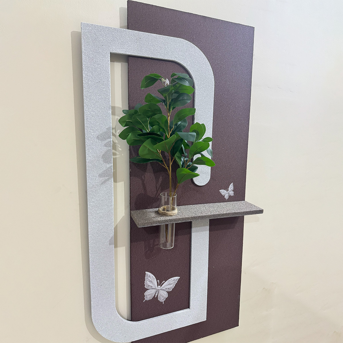 Abstract Silver & Brown Butterfly Sandstone Art - Image 5