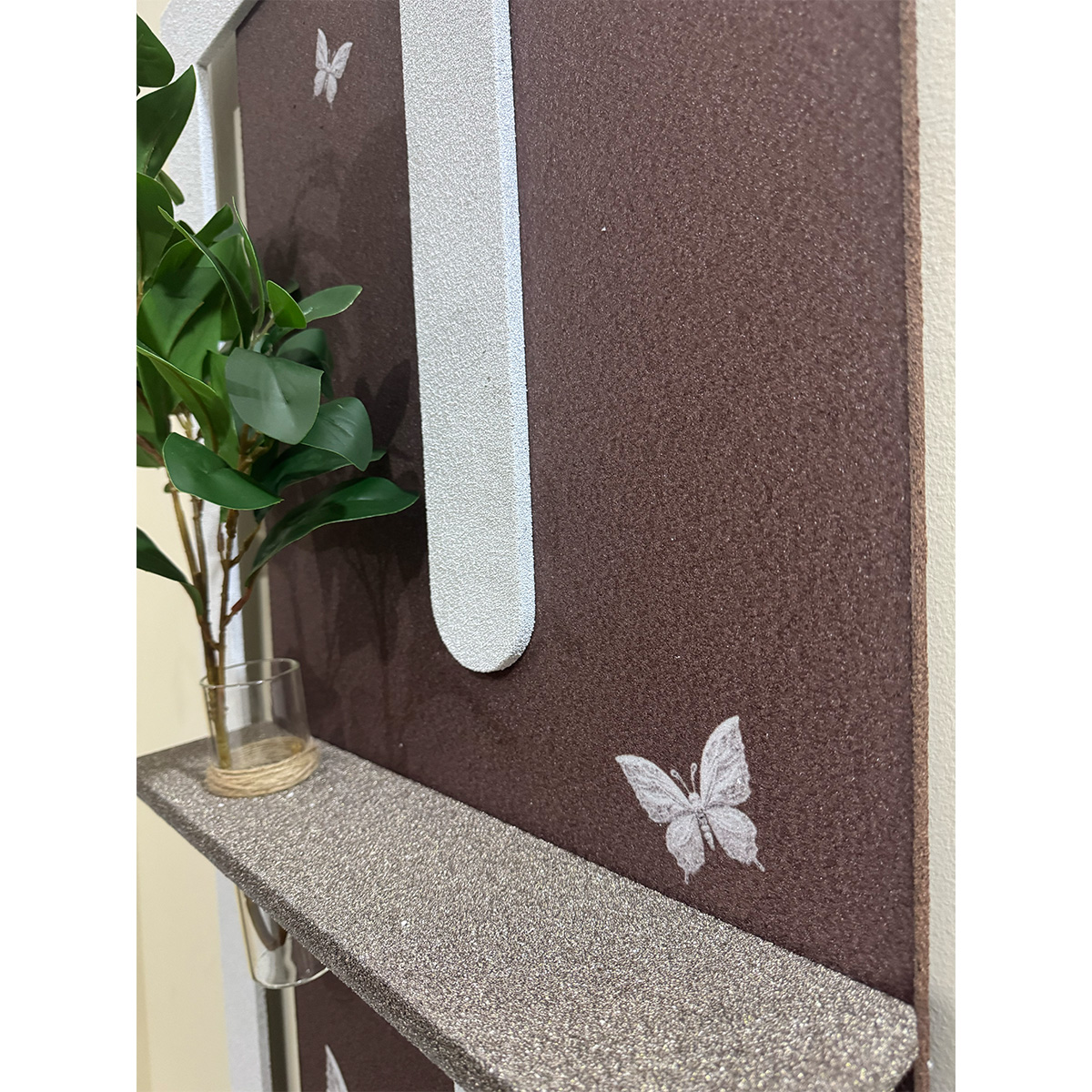 Abstract Silver & Brown Butterfly Sandstone Art - Image 8