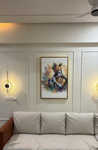 Pleasing Lord Krishna Playing Flute Wall Art photo review