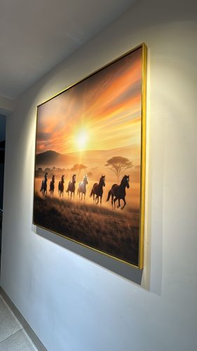 Saffron Mist 7 Horses Canvas Painting photo review