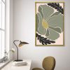 Single Olive Green Flower Bloom Painting