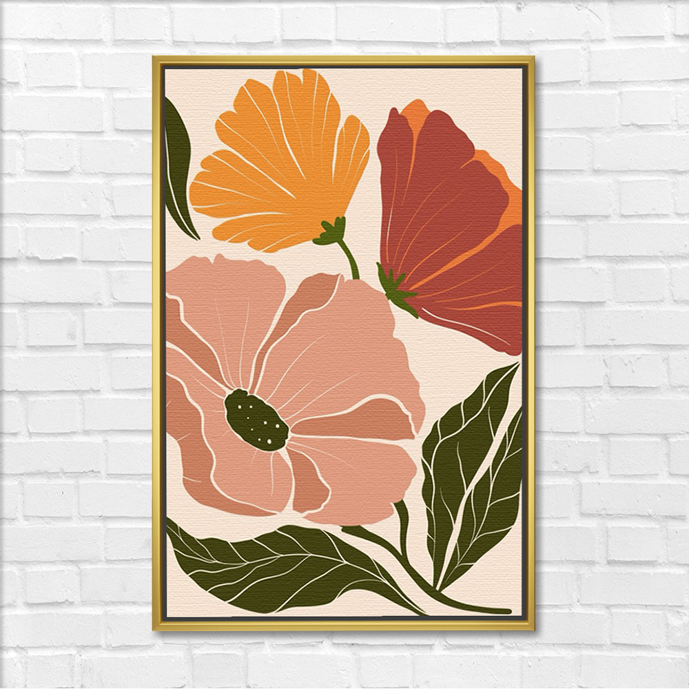 Peach and Orange Floral Mix Art - Image 3