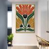 Three Stylized Blooming Flowers Painting