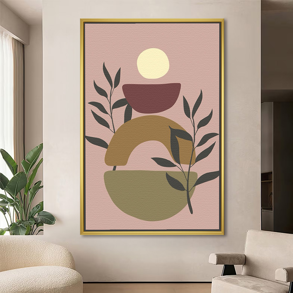 Balancing Sun and Earthy Leaves Painting