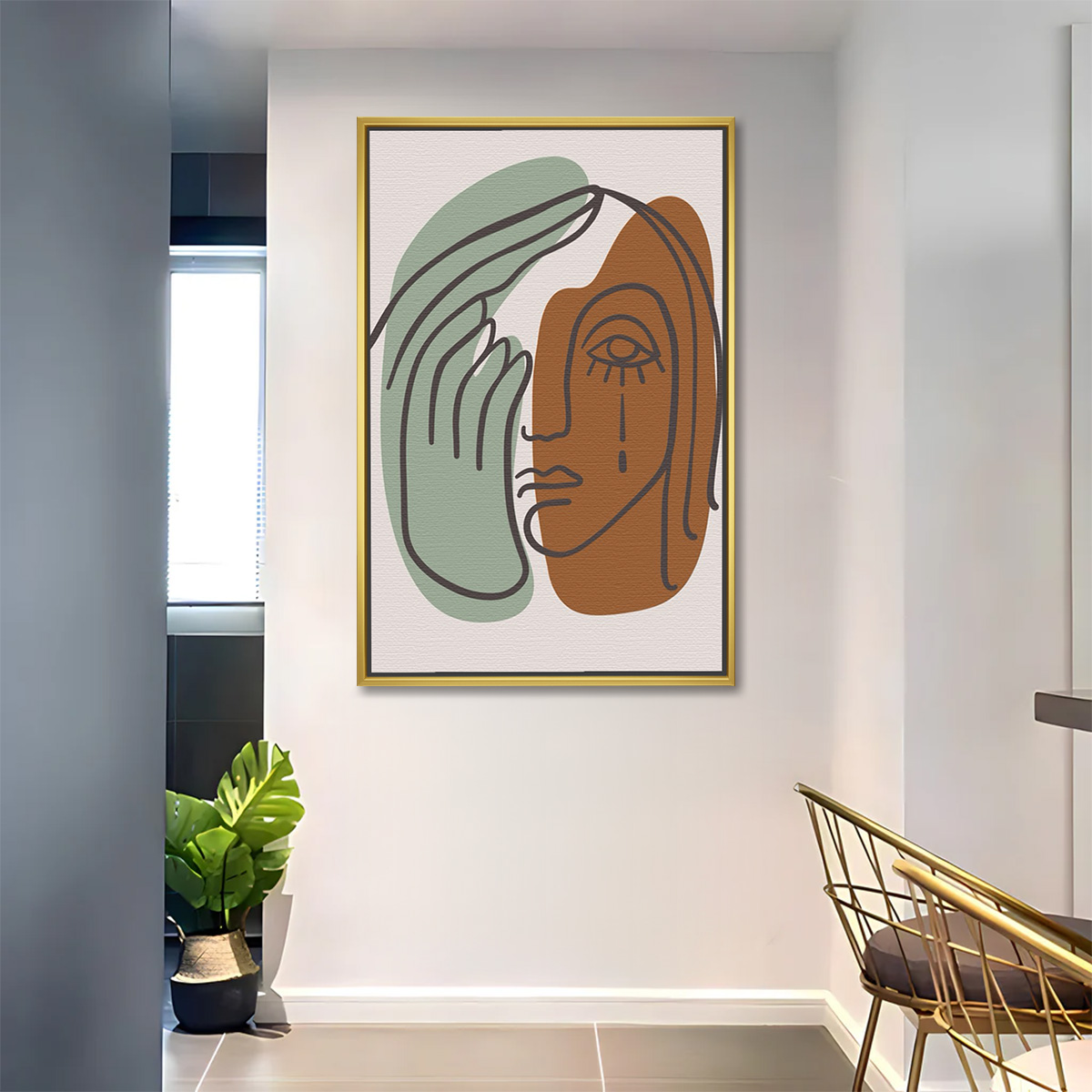 Boho Face and Hand Line Painting - Image 2