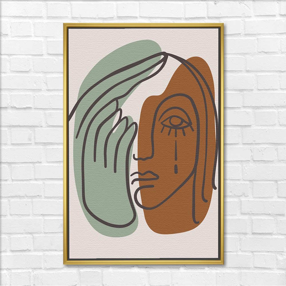 Boho Face and Hand Line Painting - Image 3