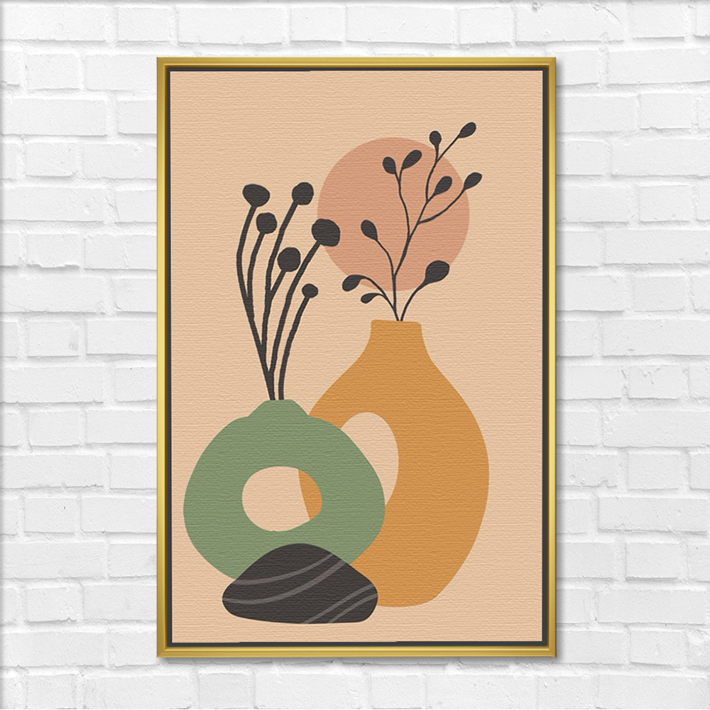 Vases with Sun Boho Botanical Painting - Image 3