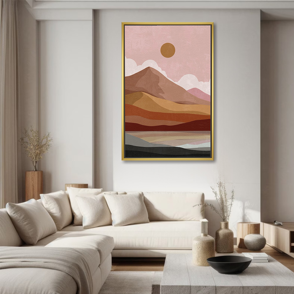 Sunset Over Mountains Boho Dreamscape Art - Image 2