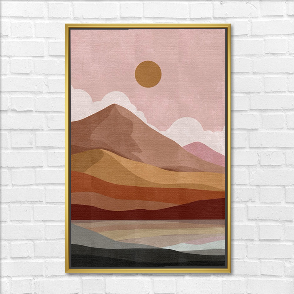 Sunset Over Mountains Boho Dreamscape Art - Image 3