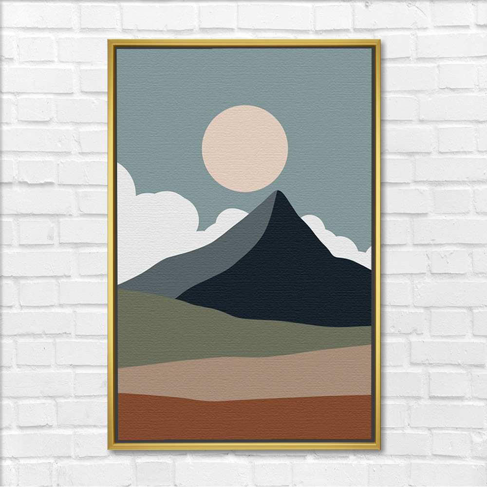 Mountain Peak with Full Sun Art - Image 3