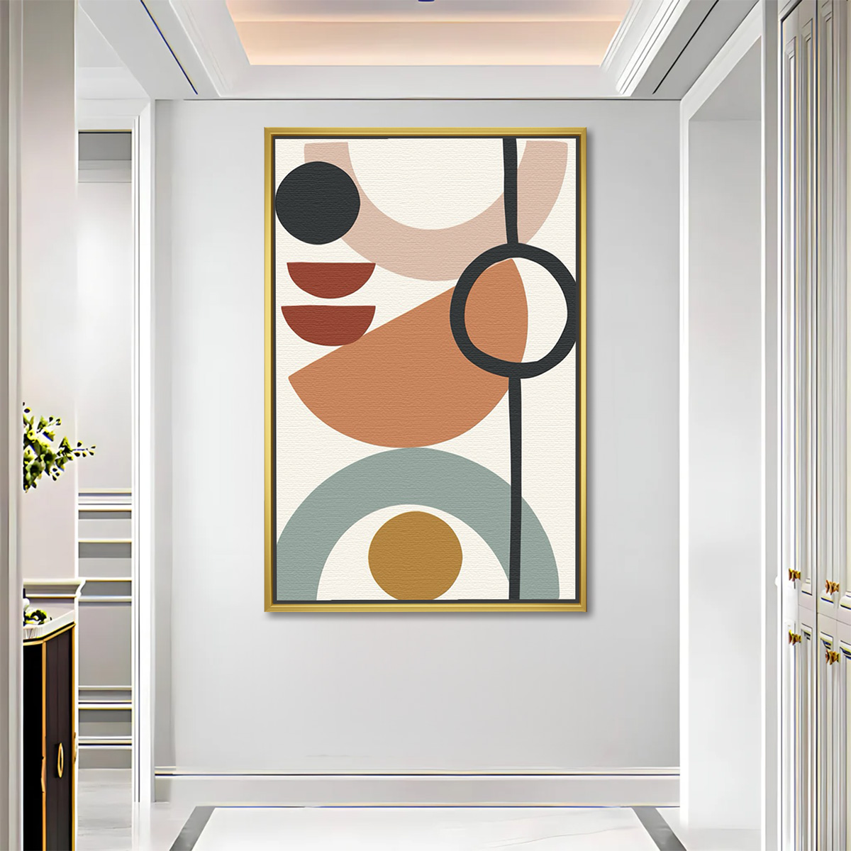 Muted Geometric Harmony Abstract Art