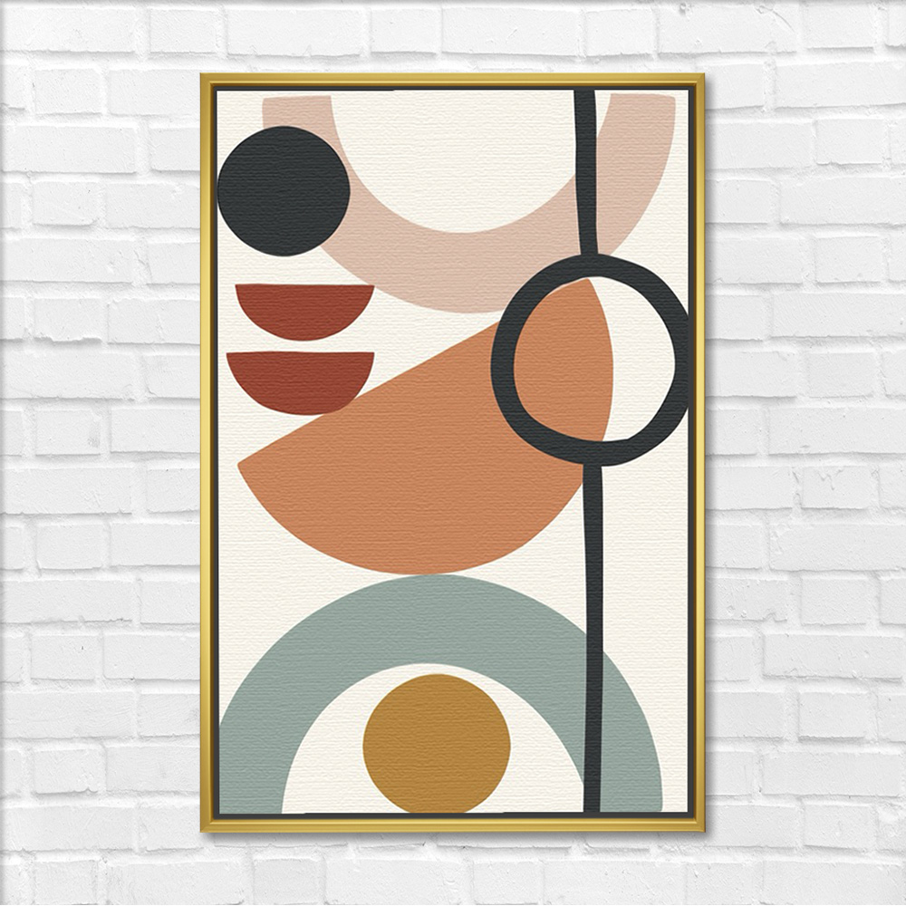 Muted Geometric Harmony Abstract Art - Image 3