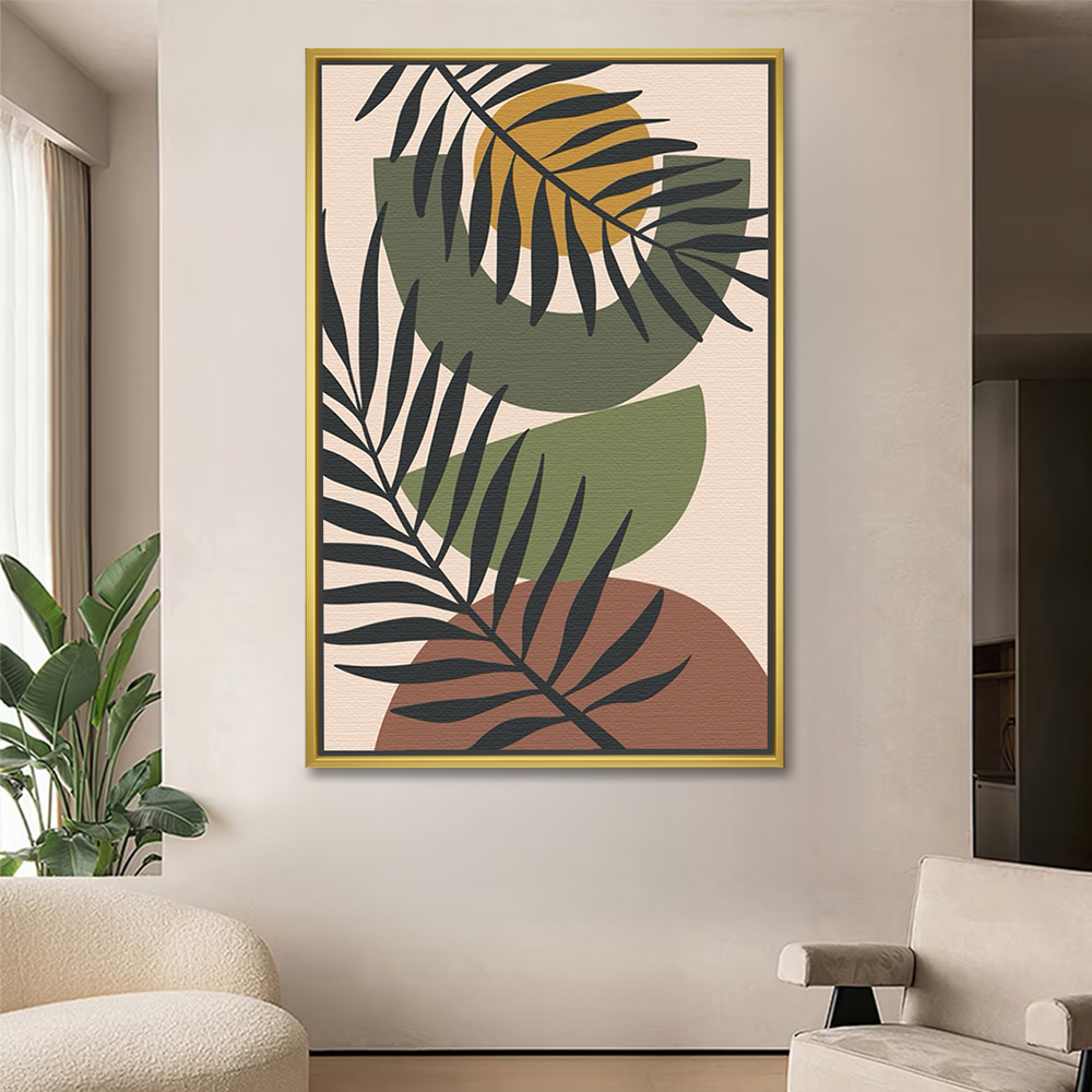 Sunset Palms Abstract Leaf Painting