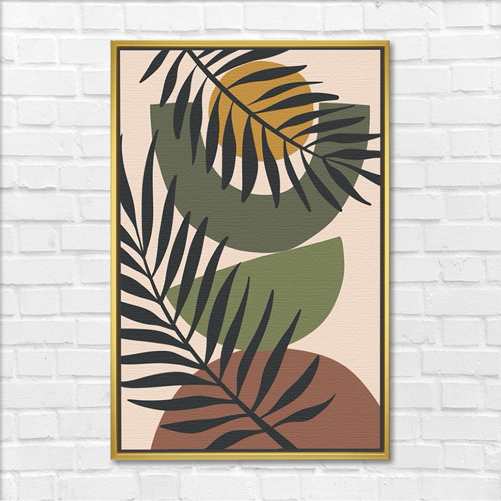 Sunset Palms Abstract Leaf Painting - Image 3