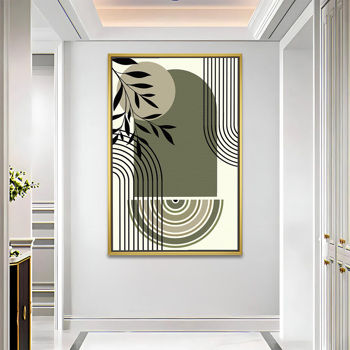 Olive Arches and Leaf Dance Art