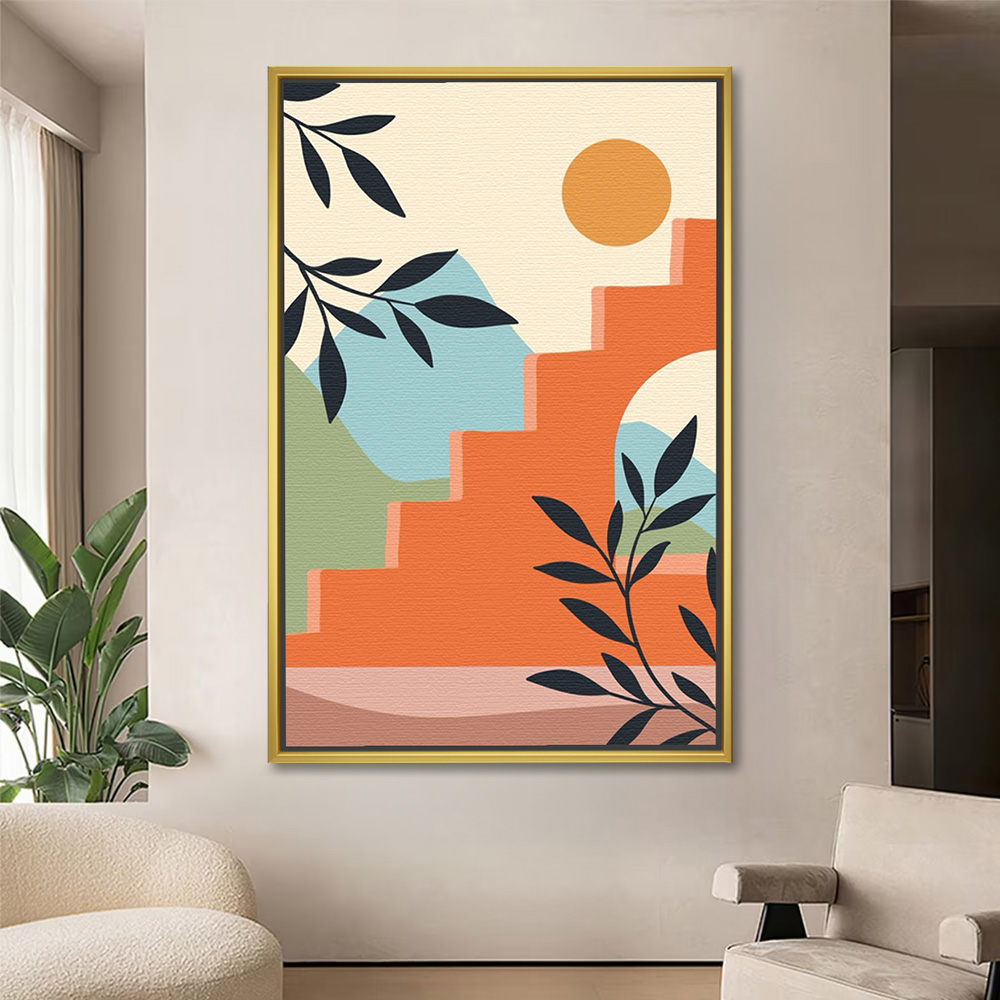 Radiant Boho Sunburst Minimalist Painting