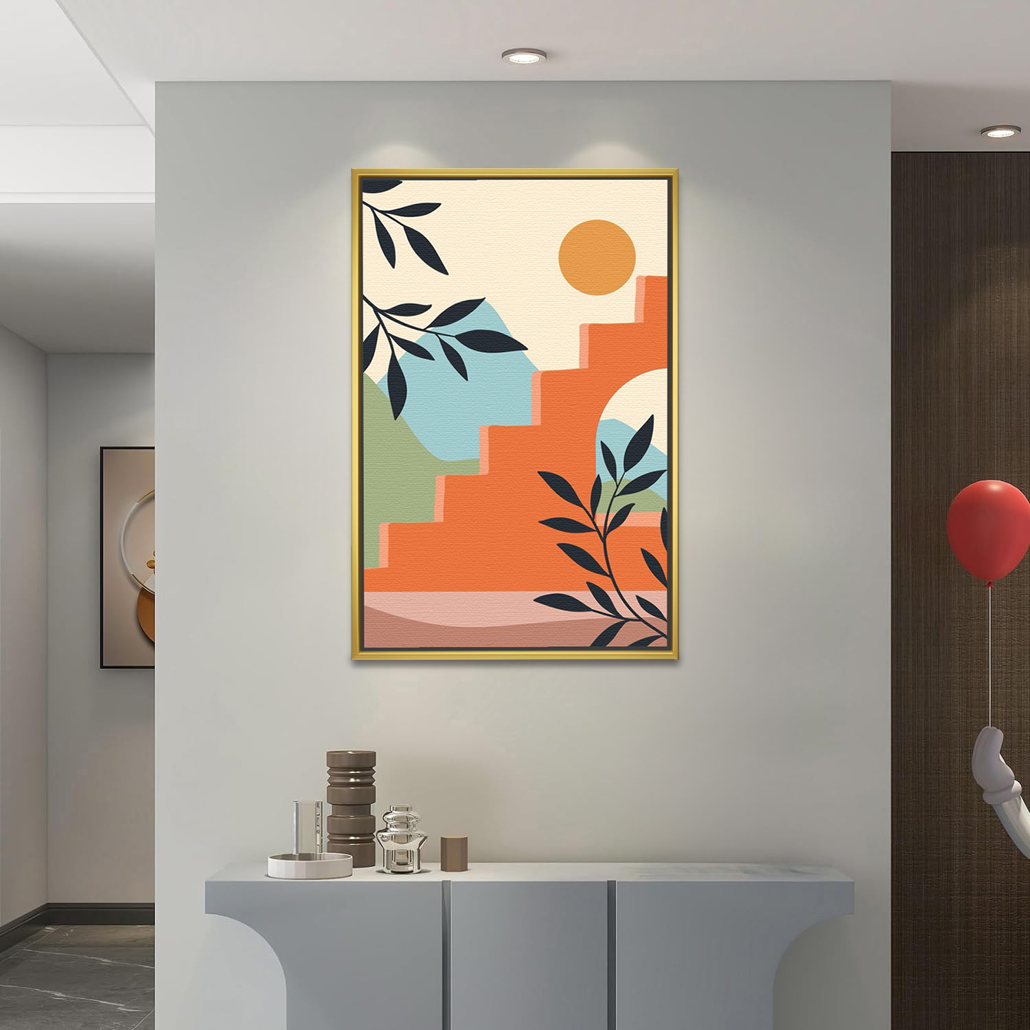 Radiant Boho Sunburst Minimalist Painting - Image 2
