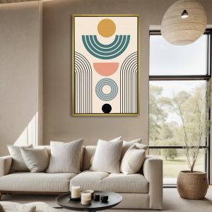 Playful Boho Daisies Green Background Art