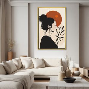 Boho Lady with Rust Sun Art